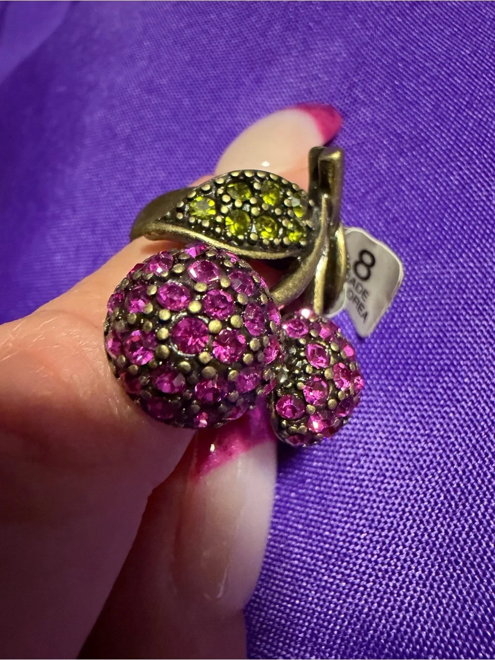 Park Lane Crystal Cherry Statement Ring Size 8 NWT Retired